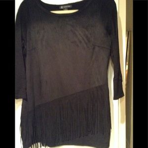 INC International Concepts suede fringe top NWOT